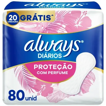 Protetor diario always com perfume 80un