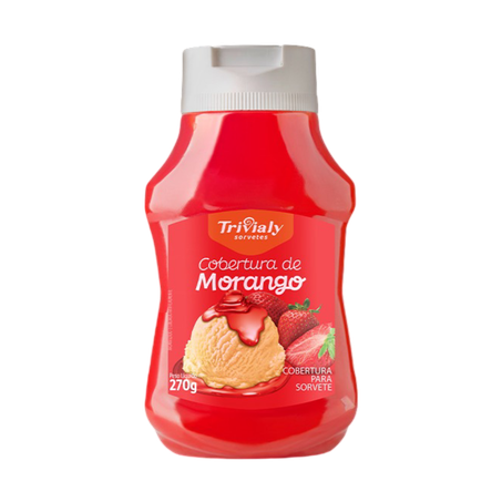 Cobertura sorvete trivialy morango 250g
