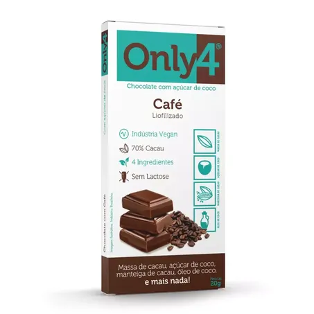 BARRA DE CHOCOLATE CAFE 20G - ONLY4