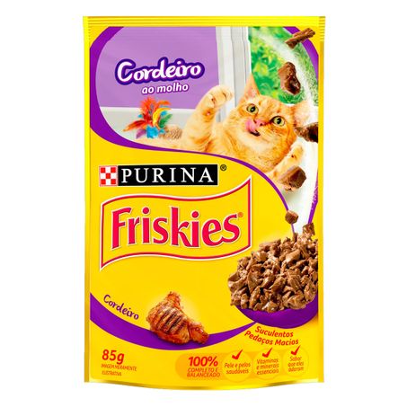 Alimento para gatos adultos cordeiro ao molho purina friskies