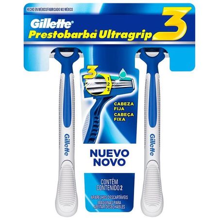 APARELHO DE BARBEAR GILLETTE PRESTOBARBA ULTRAGRIP 3 SM C/2UN