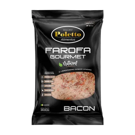 Farofa gourmet poletto alimentos bacon 300g