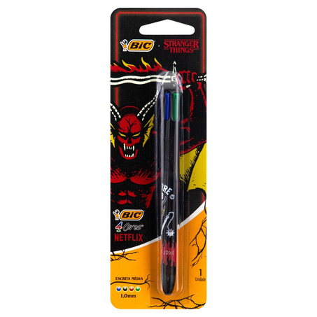Caneta 4 Cores Bic 4 Cores - Stranger Hellfire