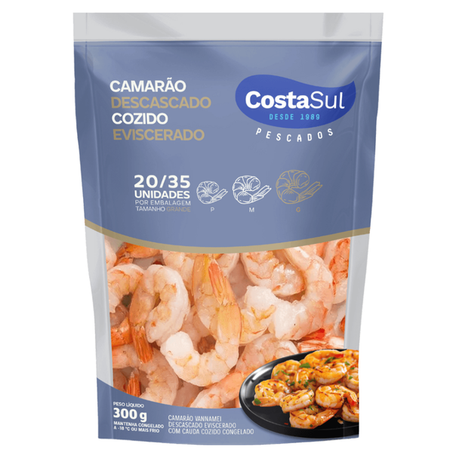 CAMARÃO COSTA SUL G 20/35 C/CAUDA 300G