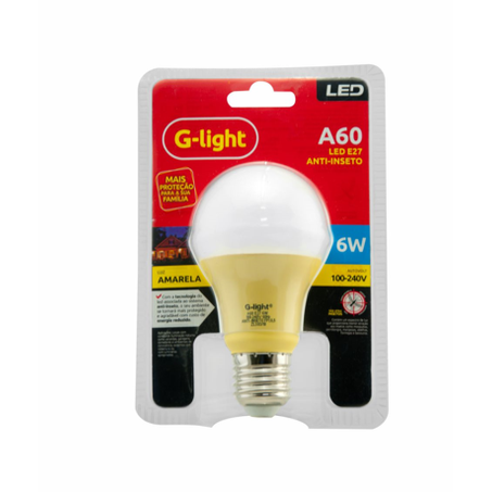 Lâmpada led anti inseto g light a60 6w