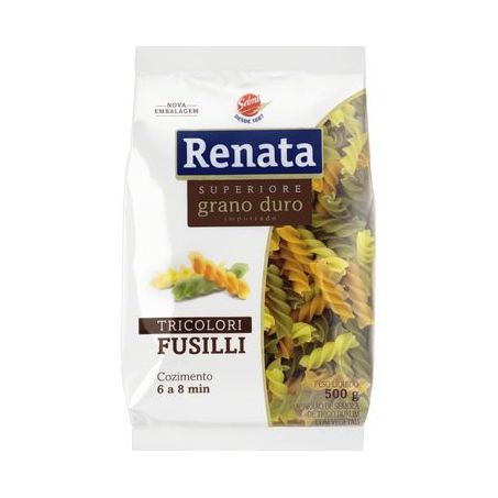 Macarrão Renata Grano Duro Tricolori Fusilli Pacote 500G