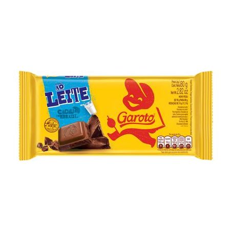 Chocolate garoto ao leite 80g