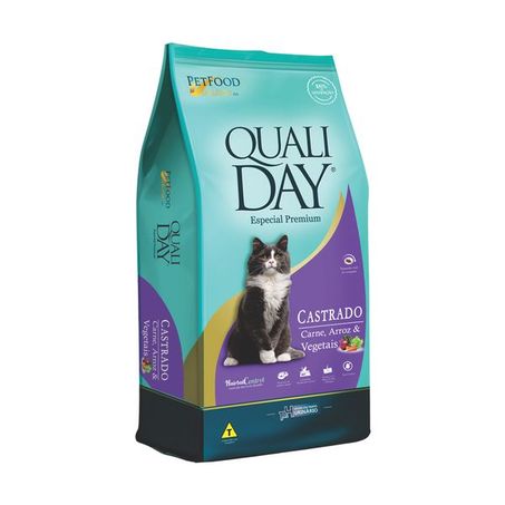 Ração para gatos castrados qualiday especial premium carne 1kg