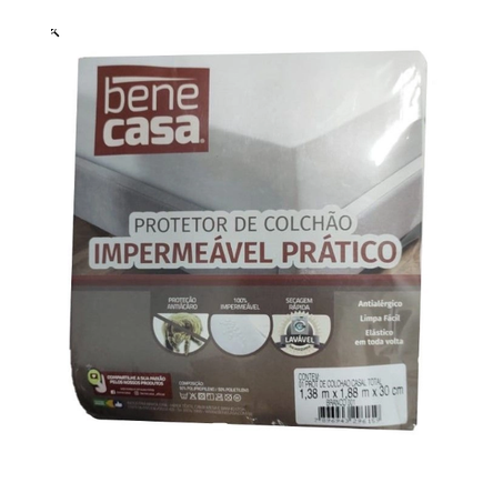 PROTETOR P/COLCHÃO BENE CASA CASAL IMPERMEÁVEL BRANCO 360-1
