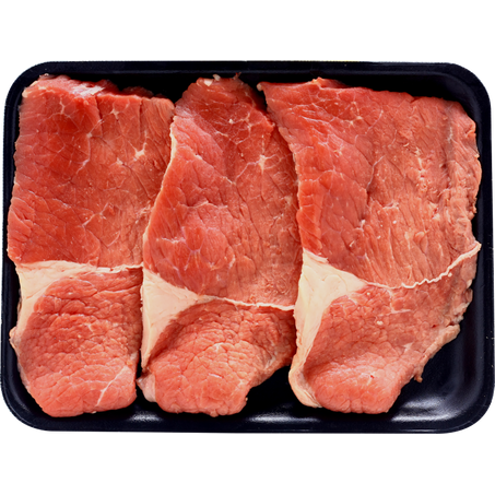 Coxão duro bovino resfriado em bife 430g bandeja