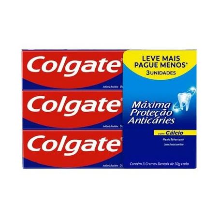 Kit Creme Dental Colgate 90g 3un Maxima Proteçao Anticaries