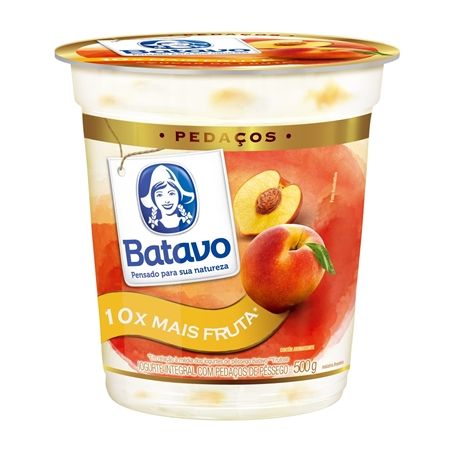 Iogurte batavo pêssego com pedaços de frutas 450g