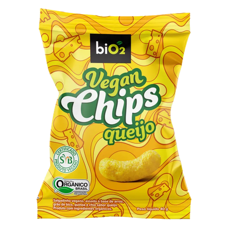 Salgadinho Bio2 Vegan Chips Queijo Orgânico 40g
