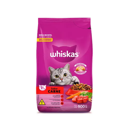 Ração whiskas 900g sabor carne