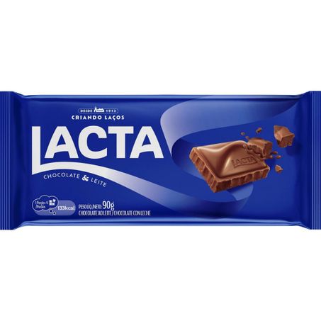 Chocolate barra lacta 90g ao leite