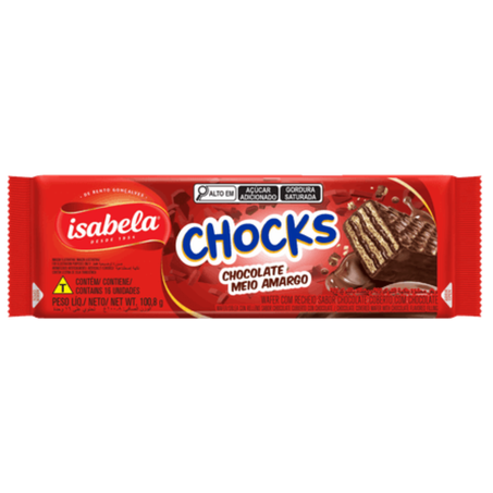Choc isabela chocks 100,8g 16un meio amargo