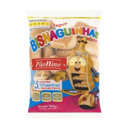 Pao Nino 300g Bisnaguinha Leite