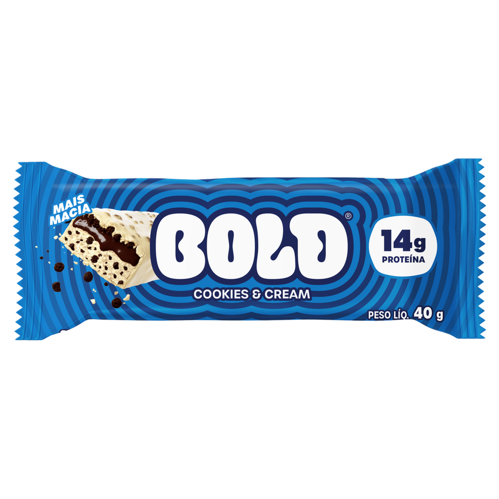Barra de Proteína Cookies Cream Bold Pacote 40g