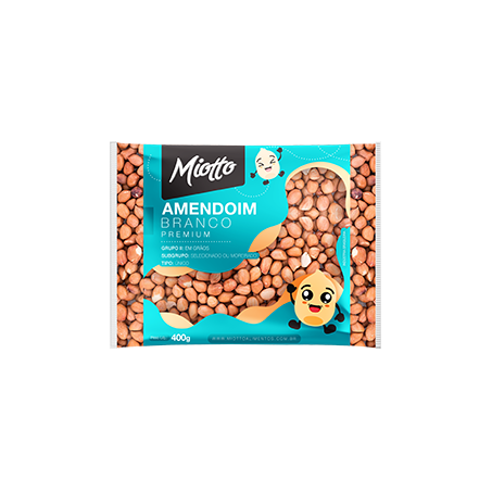 Amendoim miotto branco 400g premium