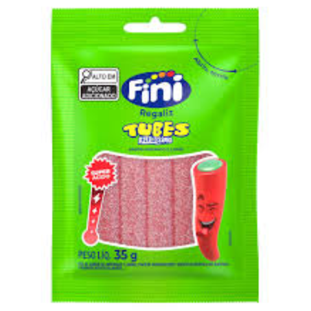Bala fini regaliz 35g tubes azedissimo morango e limao