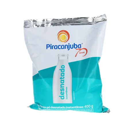 Leite em Pó Piracanjuba Desnatado Instantâneo Pacote com  400G 360-1