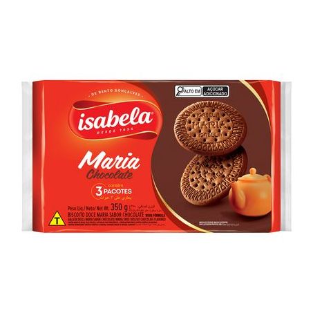 Biscoito Doce Isabela Maria Chocolate Pacote 350gr