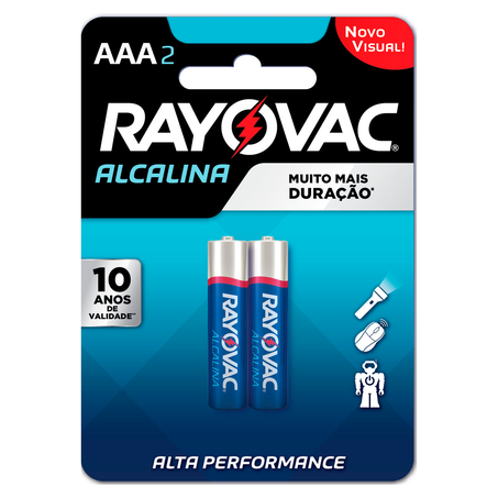 PILHA ALCALINA AAA RAYOVAC 2 UNIDADES 1,5V