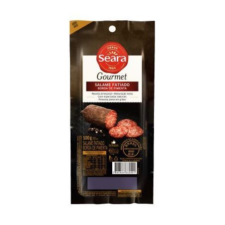 Seara salame italiano gourmet com borda de pimenta 100g