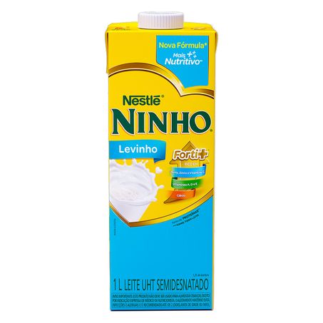 LEITE UHT SEMIDESNATADO NESTLÉ NINHO FORTI+ LEVINHO CAIXA COM TAMPA