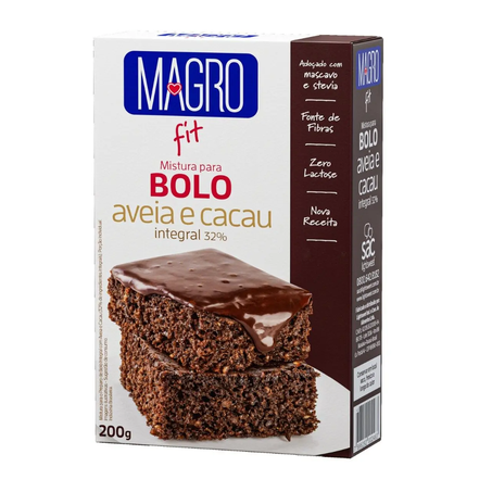 Bolo integral magro aveia e cacau 200g*