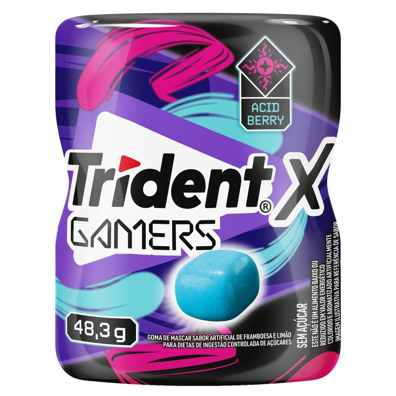 Chiclete x Gamers Trident 48,3g - Acida Berry | Condor