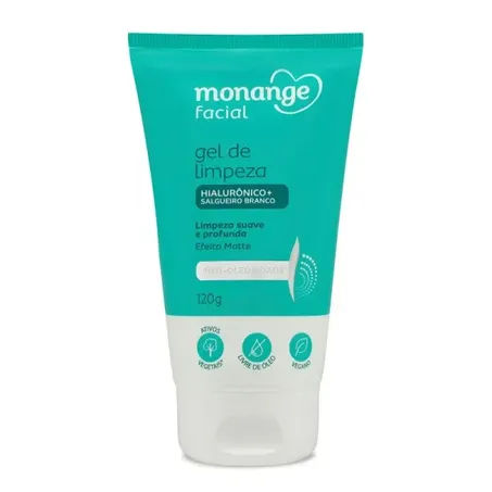 Gel de Limpeza Facial Monange Suave e Profunda Efeito Matte Frasco 120gr