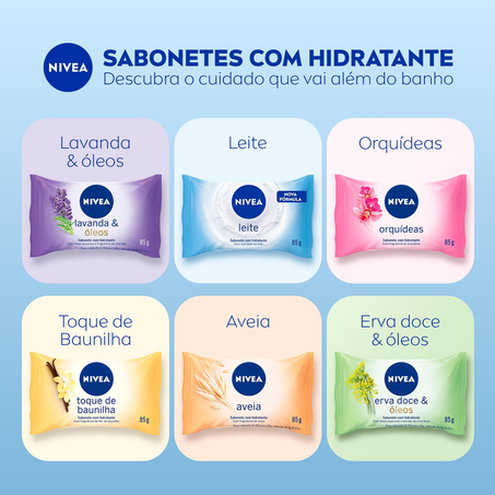 Sabonete em Barra Hidratante NIVEA Leite Promo 6 uni 85g 360-1