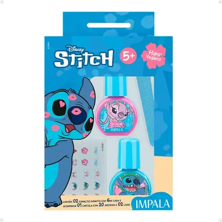 Kit impala stitch esmalte 7,5ml, lixa e adesivo de unha