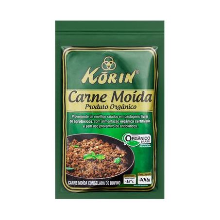 Carne Bovina Moída Congelada Orgânica Korin 400g