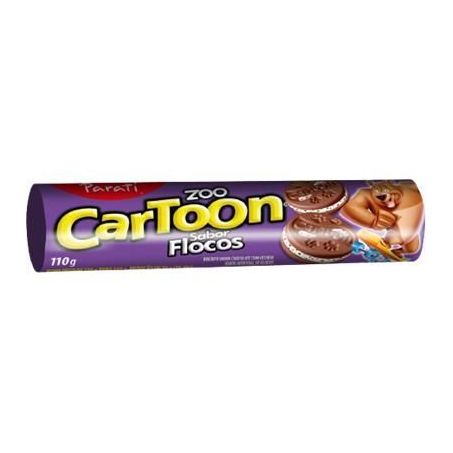 Biscoito Parati Recheado Zoo Cartoon Flocos 110G