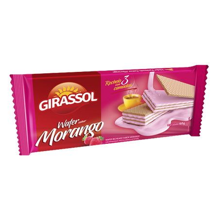 Wafer girassol morango 60g