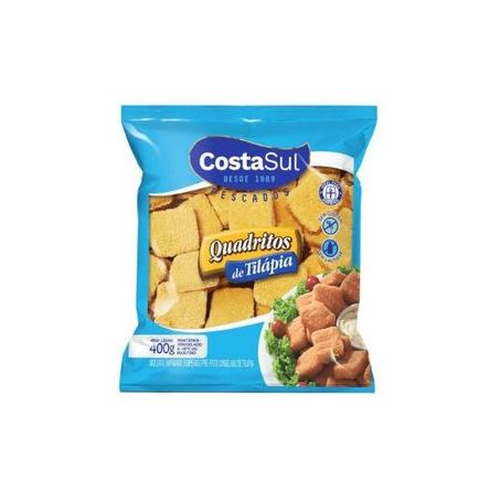 Peixe Empanado Costa Sul Congelado Quadritos 800g
