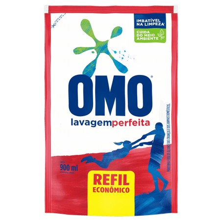 Lava Roupas Líquido Omo Lavagem Perfeita Sachê 900ml