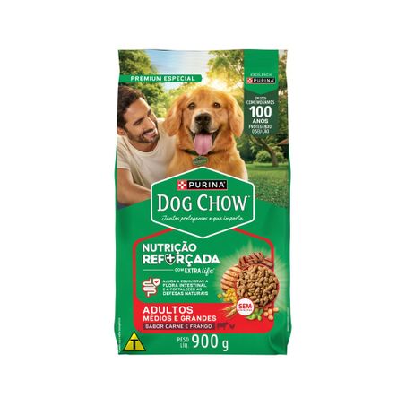 Racao Dog Chow 900g Adultos Medios e Grandes Carne Frango