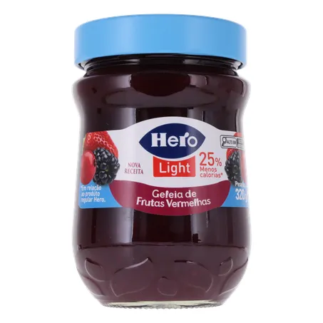 GELEIA HERO LIGHT FRUTAS VERMELHAS VIDRO 320G 360-35