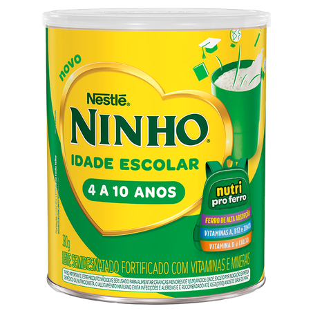 Leite em Pó Semidesnatado Fortificado com Vitaminas e Minerais Ninho Idade Escolar Lata 380g