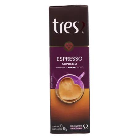 CAFÉ CÁPSULAS TRES ESPRESSO SUPREMO C/10 UN 360-18