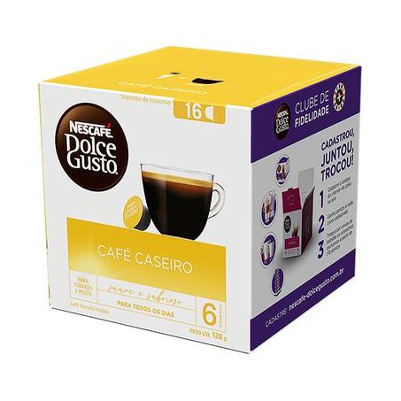 Café em Cápsula Torrado e Moído Nestlé Nescafé Dolce Gusto Caseiro Caixa com 10un - 80gr