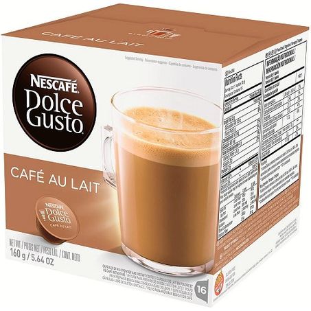 CAFE AU LAIT EM CAPSULA NESCAFE DOLCE GUSTO CAIXA 160G COM 16 UNIDADES