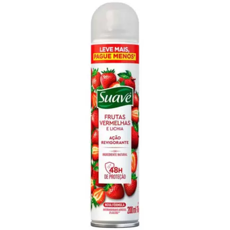 Desodorante aerosol suave 200ml frutas vermelhas