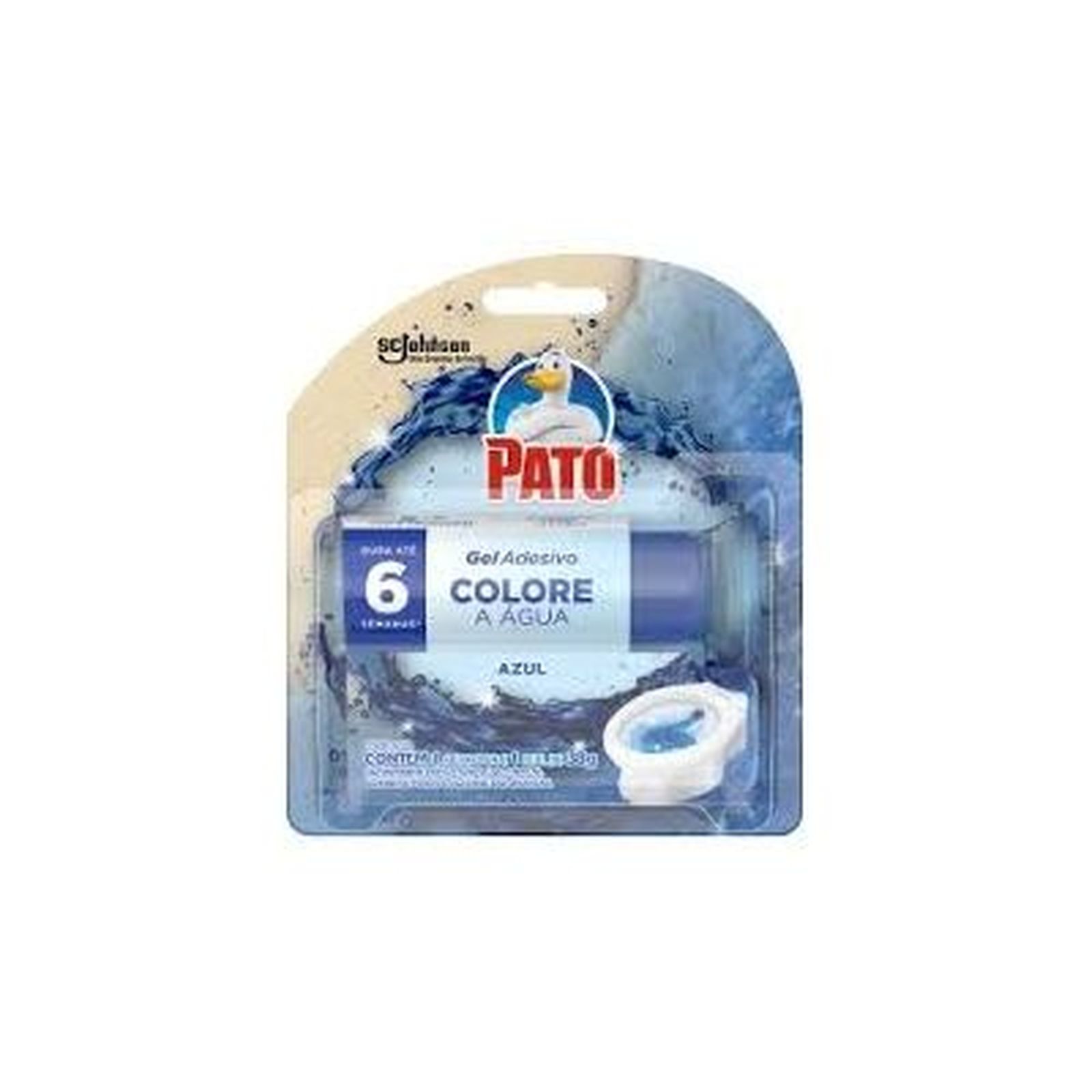 Gel adesivo sanitário pato colore a água azul aparelho + refil com 6