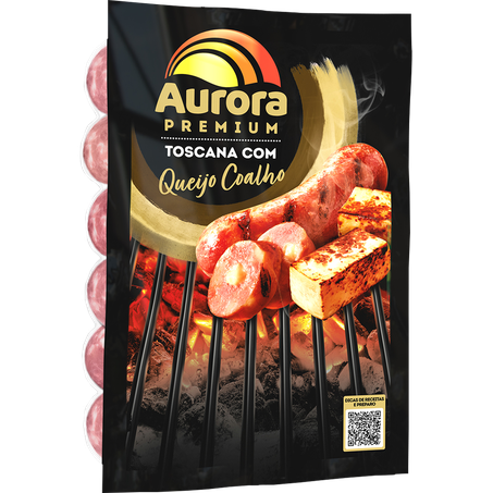 LINGUIÇA AURORA PREMIUM C/QUEIJO COALHO PACOTE 500G