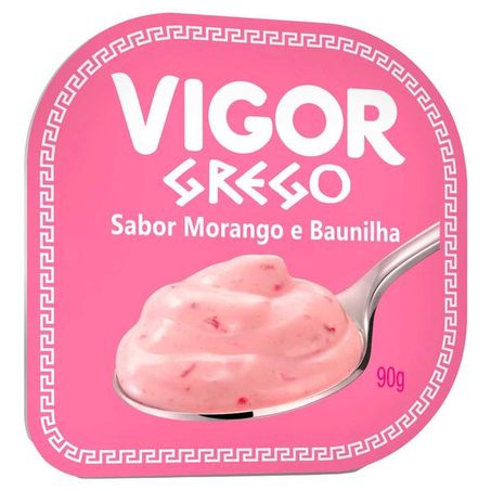 Iogurte vigor 90g grego morango e baunilha