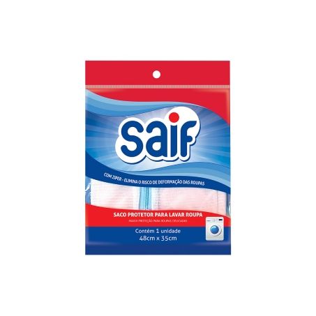 SACO PROTETOR PARA LAVAR ROUPA SAIF 48 X 35CM